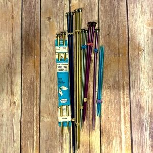 Knitting needles beautiful gem colors vintage